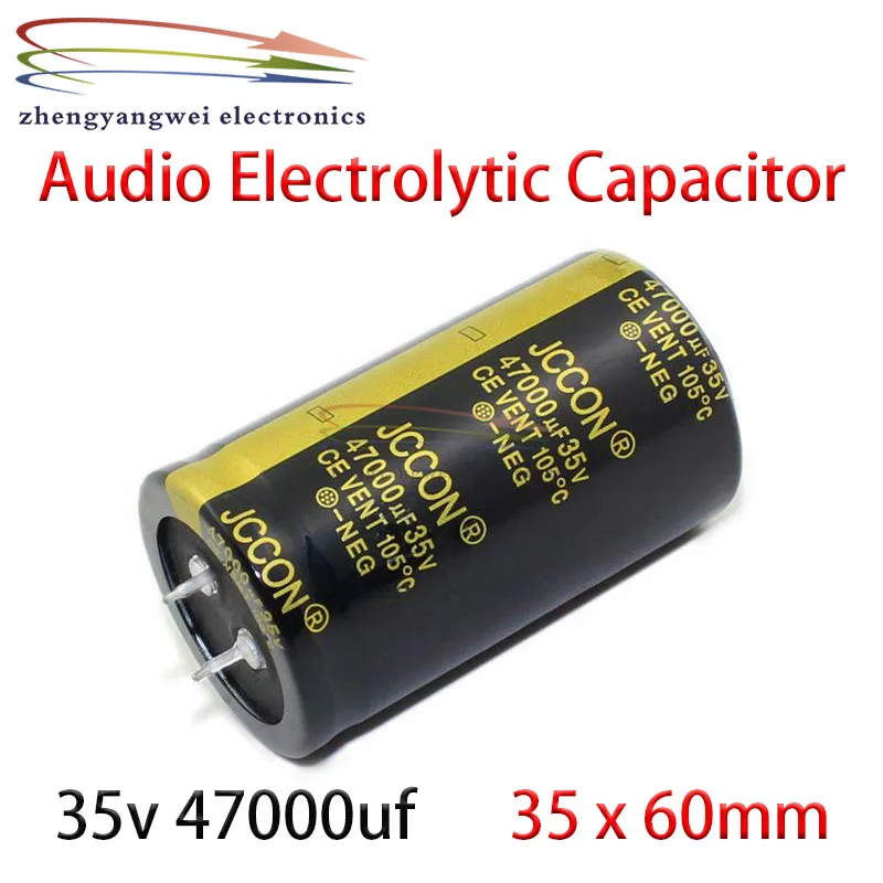 

5pcs 35x60mm 35v 47000uf black Audio Electrolytic Capacitor For Hifi Amplifier Low