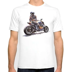 Vintage Men's Motorcycle Watercolor Art Print T-shirt Summer K100 Motorbike Hipster print Tee Shirt White Casual T Shirt Outfits