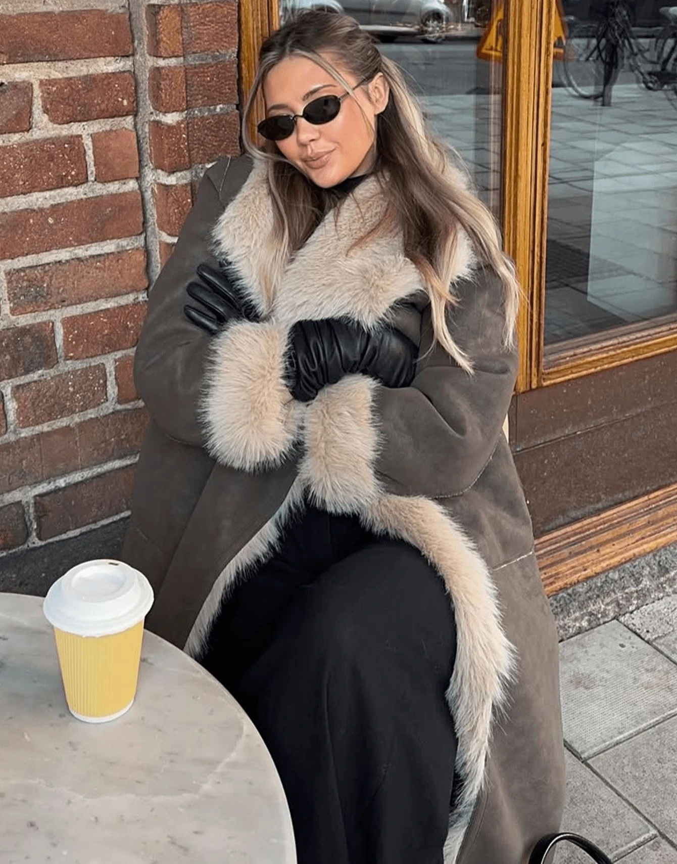 

Warm Winter Fluffy Fur Coats Long Sleeve Faux Fur Coat Women Long Jacket Outwear Casual One-piece Double-sided Wearable Outfit