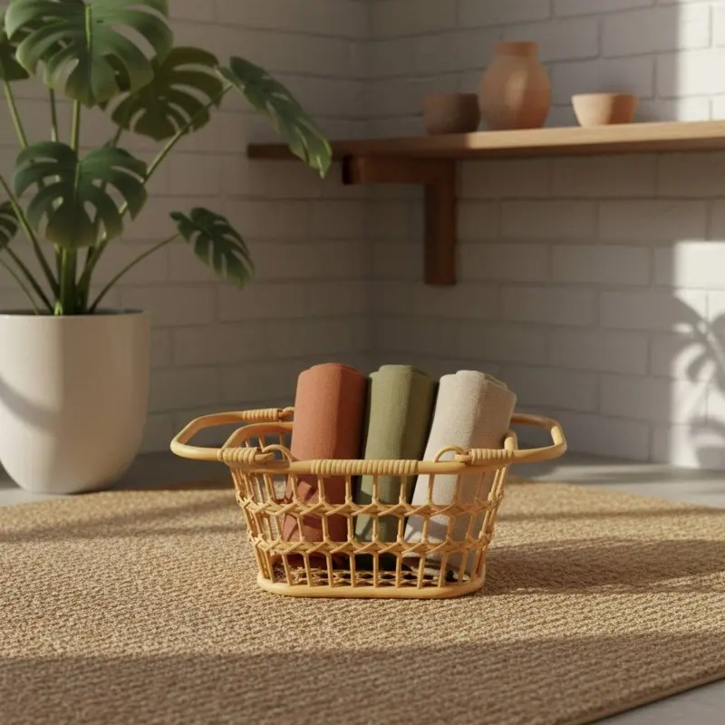 

Корзина для фотосессии новорожденных из ротанга: натуральный материал, ручная работа, реквизит для детских фото, кресло для позирования младенцев, деревенская элегантность