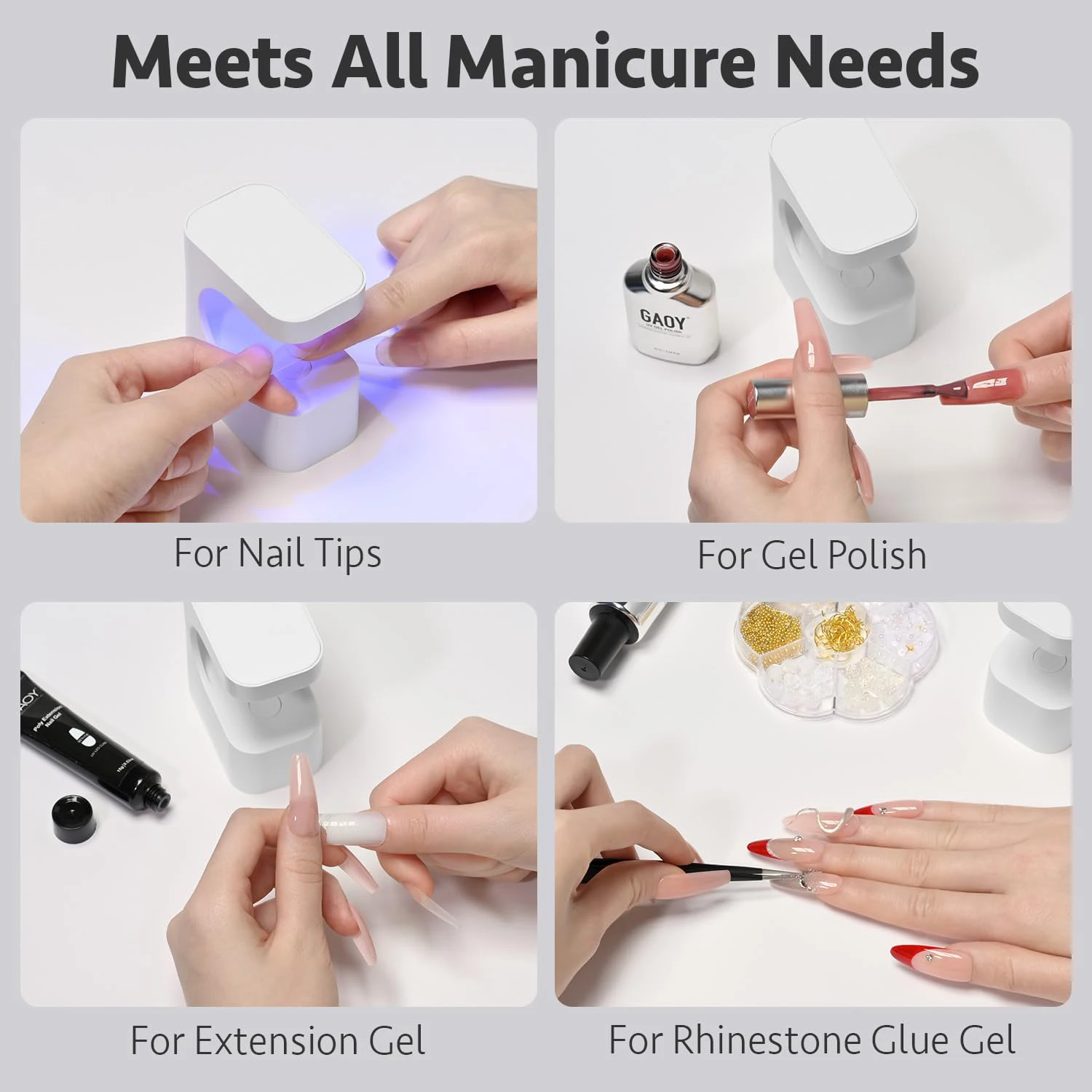 โคมไฟเล็บ Mini Cube แบบชาร์จไฟได้ - ใช้ในบ้านแสง UV/LED ขนาดกะทัดรัดสําหรับเจลทาเล็บแห้งเร็ว ไม่มืดมือ