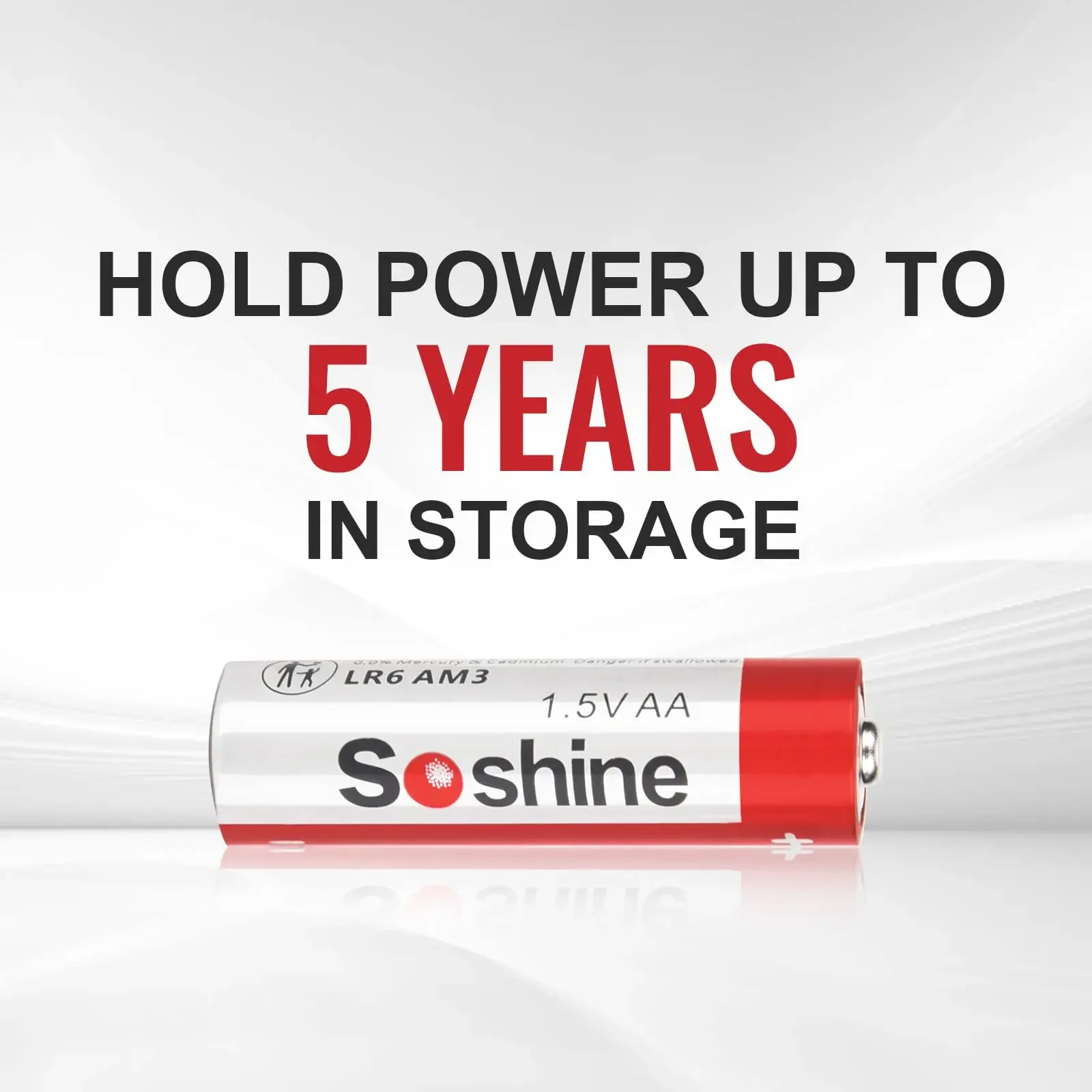 Soshine AA Alkaline Dry Batteries Alkaline 1.5V AA Primary Batteries Long Lasting Leakproof 1.5V Batteries 5-Year Shelf Life Toy