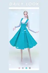 for barbie clothes doll overalls clothing and accessories outfits for 30cm dress black doll uniform princess dress settoy