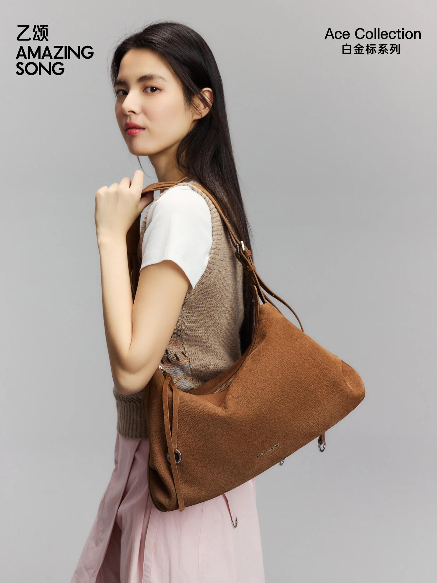Amazing Song Original Design Donut Hobo Bag Large Top Grain Cowhide Crossbody Bag Fashion For Women