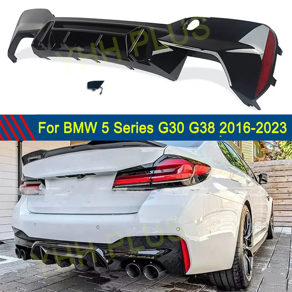 Rear Bumper Diffuser Lip For BMW 5 Series M Sport G30 520i 530i 540i G38  Accessories Gloss Black Trunk Spoiler Exterior Parts