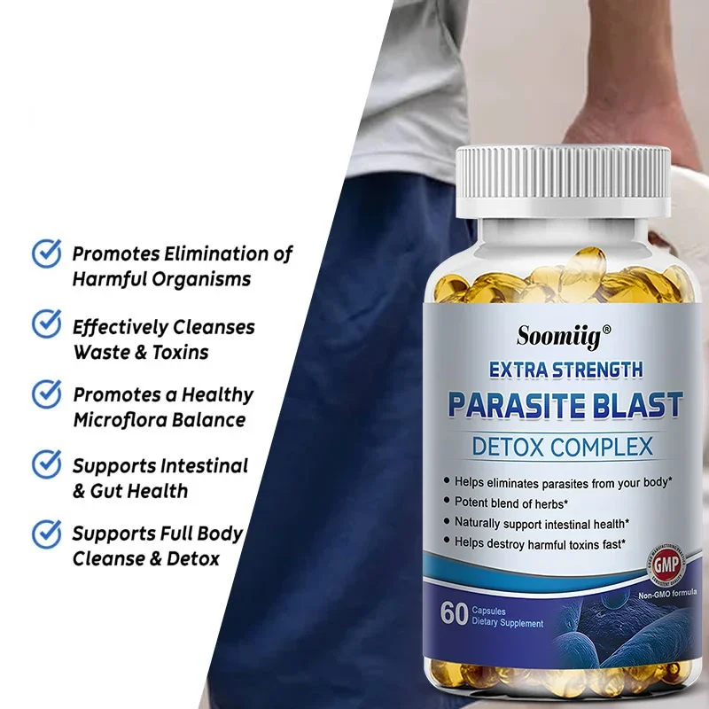 Capsules de bain Parasite Blast Complex, élimine les parasites internes, protège la santé immunitaire, élimine l'd'effets et soutient la santé intestinale