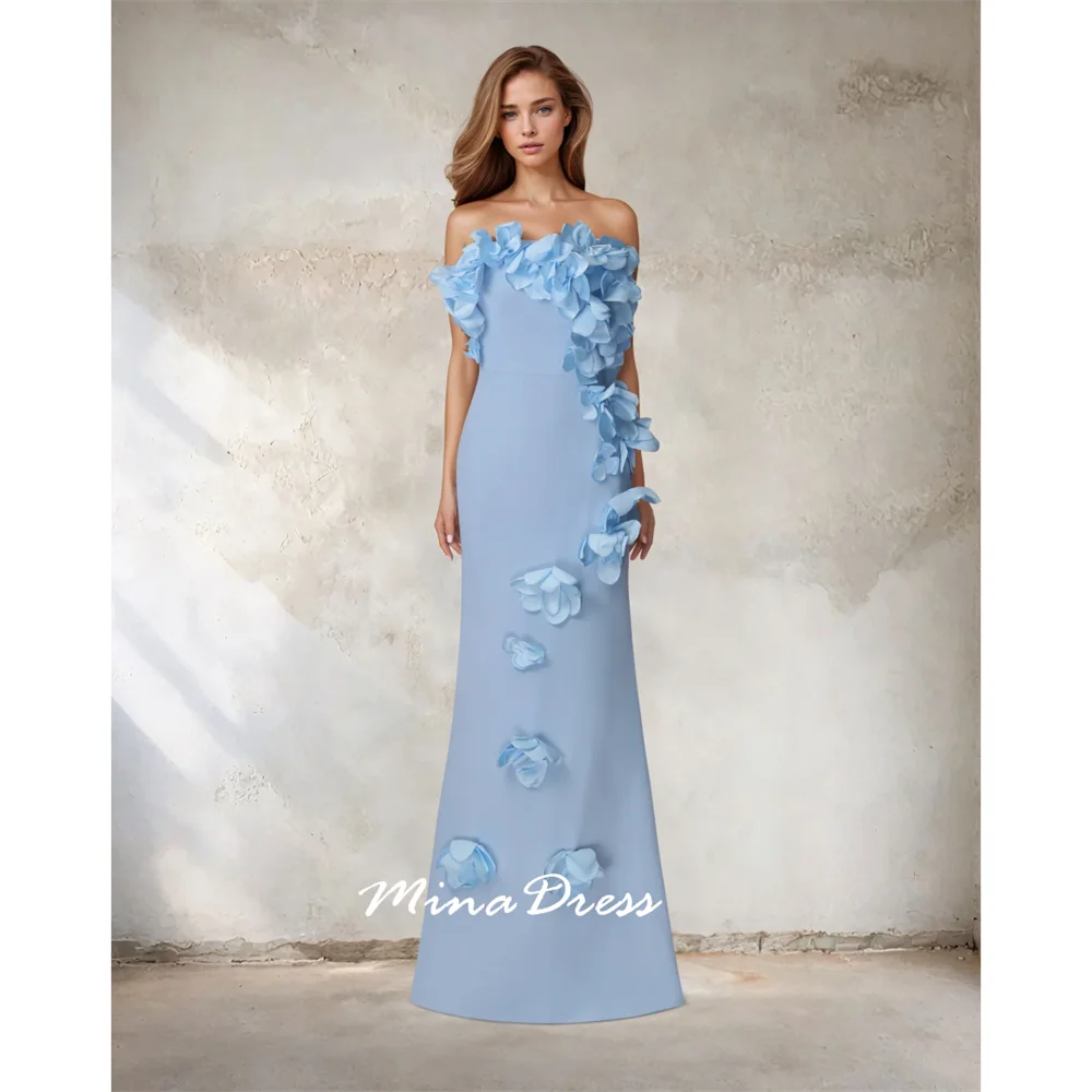 

Mina Piglet Breast Evening Dress Luxury Elegant Party Dresses Woman Back-length Customized Flowers Sleeveless Special Occasions
