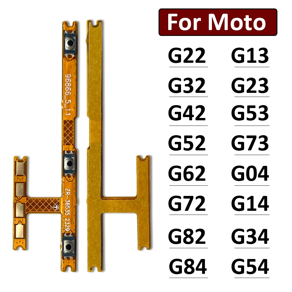 New Power On Off Volume Key Button Flex Cable For Motorola Moto G22 G32 G52 G62 G72 G82 G13 G23 G53 G73 G04 G14 G34 G54 G84 G42