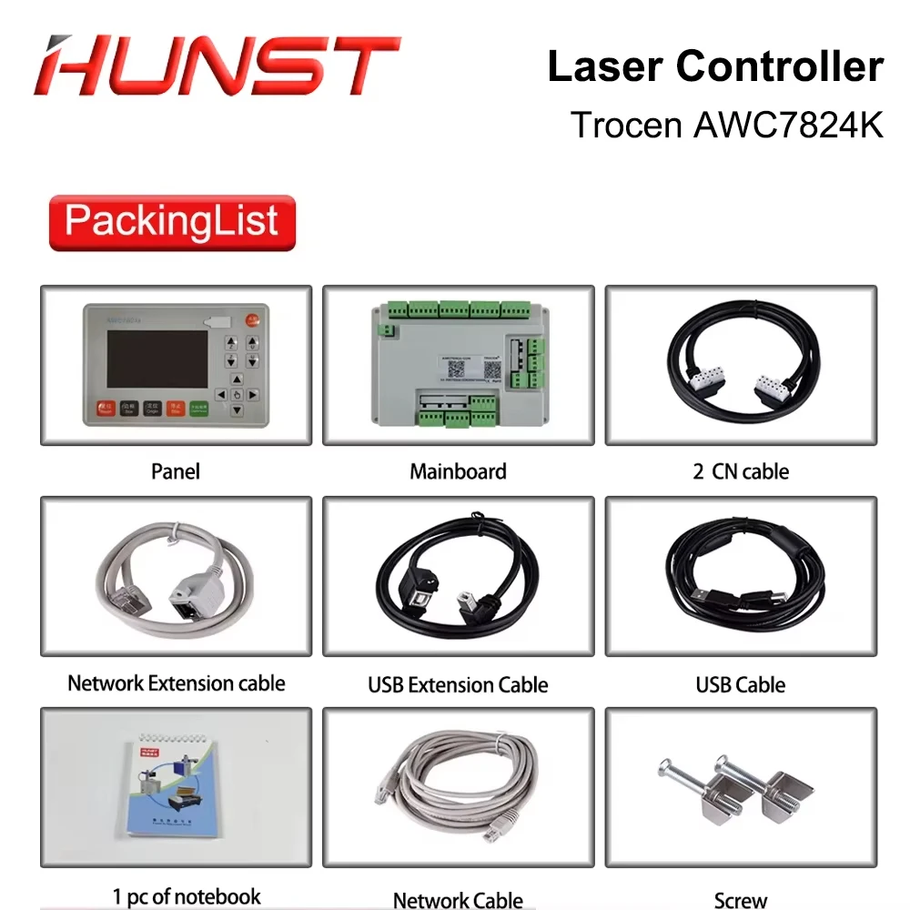 Hunst AWC708C Lite DSP CO2 Laser Control Display Panel Upgrade to Trocen AWC7824K For CNC System Laser Cutting Control Panel
