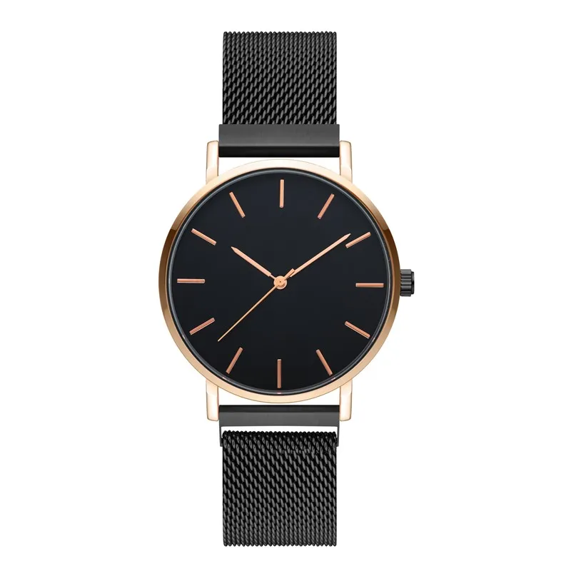 Couple watch  Magnetic Stainless Steel Strap Men Women Watch Thin Minimalist Unisex 40mm Classic Simple Watches High Quality