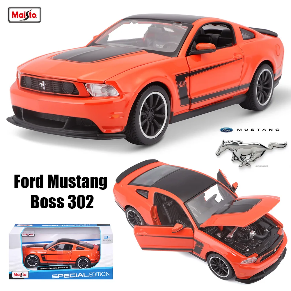Maisto 1:24 Ford Mustang Boss 302 modello di auto in lega artigianato decorazione collezione strumenti giocattolo modelli regalo