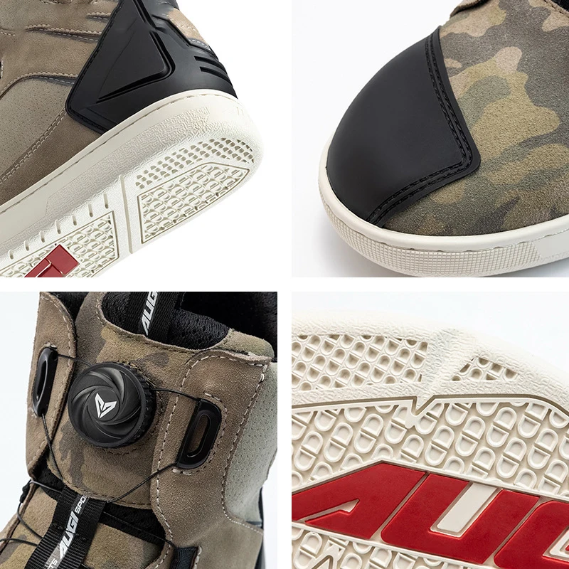 حذاء بوت للدراجات النارية باللون الأخضر غير قابل للانزلاق بوتاس موتو هومبر مرونة قوية بوتاس موتو موخير حذاء رجالي خفيف الوزن مقاوم للاهتراء #2