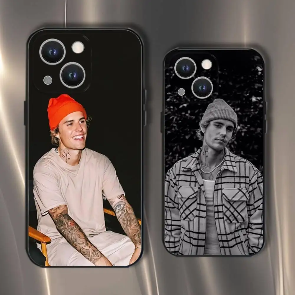 

Singer J-Justin B-Bieber Phone Case For iPhone 16,15,14,13,12,11,Pro,XS,Max,XR,Plus,E,SE4,Mini Black Soft Cover