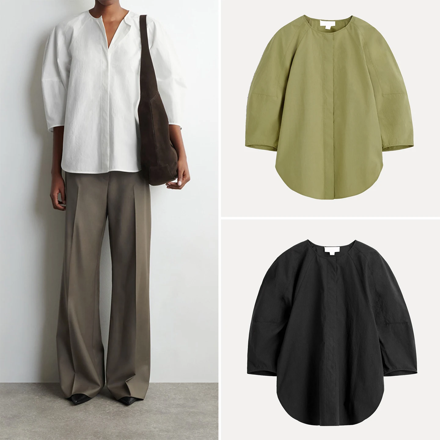 

Fashionable Sculptural Shirt Women's Loose Fit Bubble Sleeve Top European Style Spring Collection Zadata Brand 2026 New Arrival