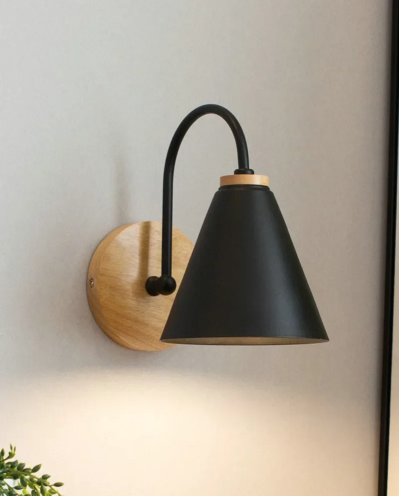 JOYINLED Modern Minimalist LED Wall Light Black White Interior Decor E26/E27 Lamps Nordic Indoor Wall Lamp for Bedroom Bedside ﻿