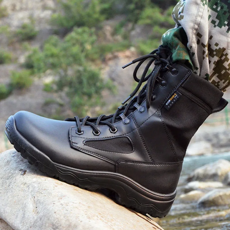 Men Work & Safety Boots OutdoorPuncture-Proof Work Shoes Anti-smash Desert Combat Protective Shoes Steel Toe