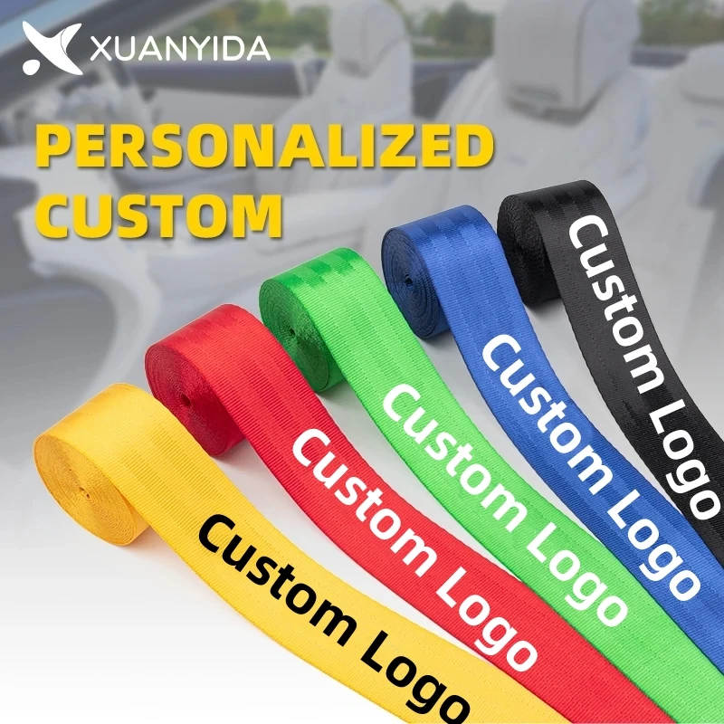 1Meter Personalized Custom Car Safety Belt Webbing Customized Your Text Logo Pattern DIY Seat Belt Backpack Straps Seatbelts