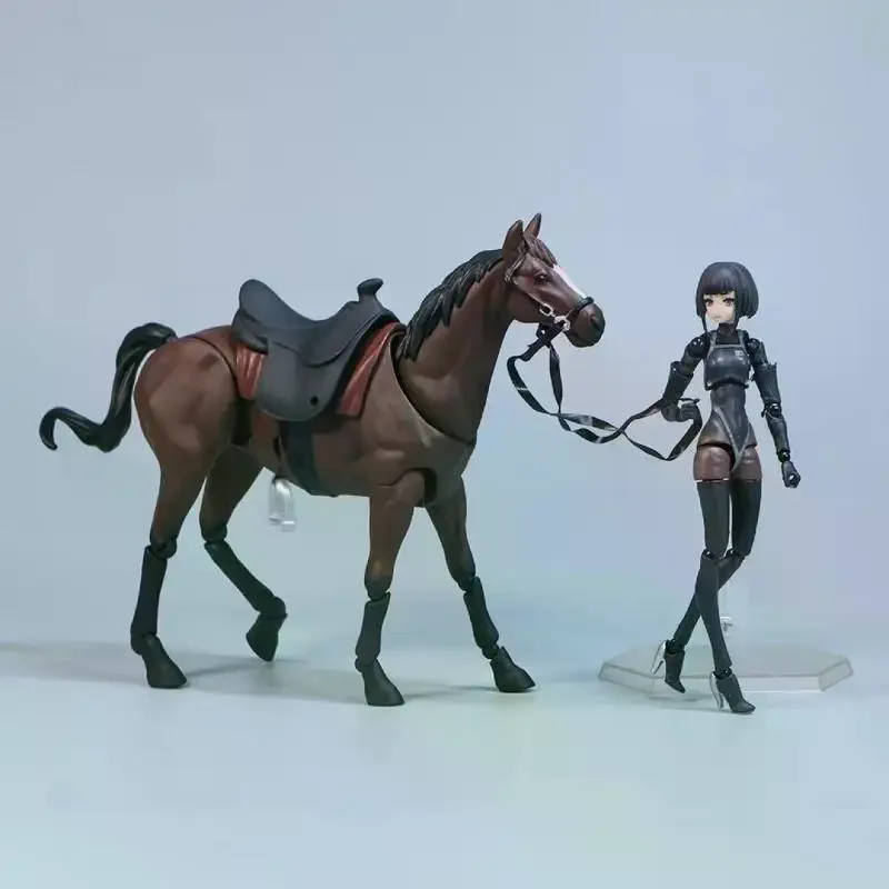 

Высококачественная креативная фигурка лошади, подвижная, коричневая, для декора, аниме-сцены, настольная, подарок на день рождения для детей