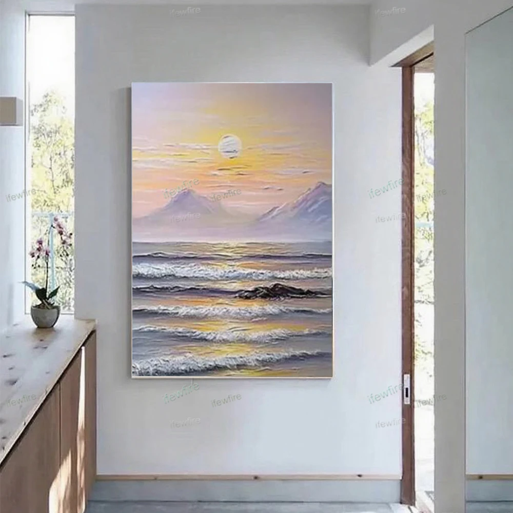 

Large Sizes Handpainted Oil Painting On Canvas Modren Abstract Light Color Landscape Wall Art Living Room Home Decor Pictures