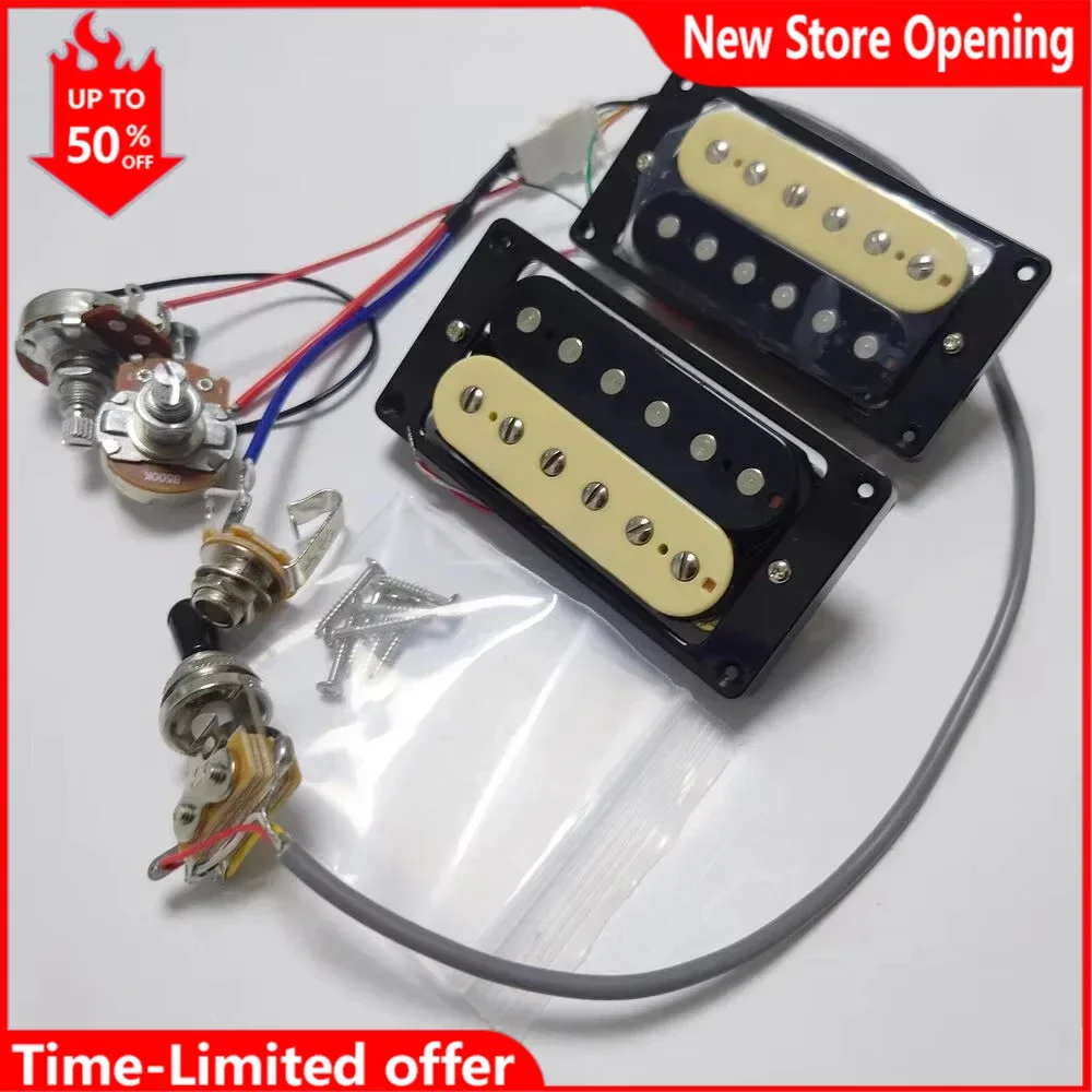 

Humbucker Pickup Electric Guitar Pickup with 1V1T Switch Wiring Harness 4C for LP SG Guitar Replacement Parts