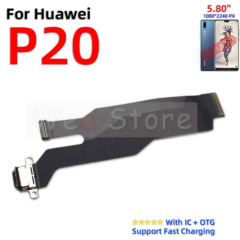 AiinAnt Charger Dock Connector Port Fast Charging Board Flex Cable For Huawei P20 P30 Lite Plus Pro 2017 2018 Phone Parts