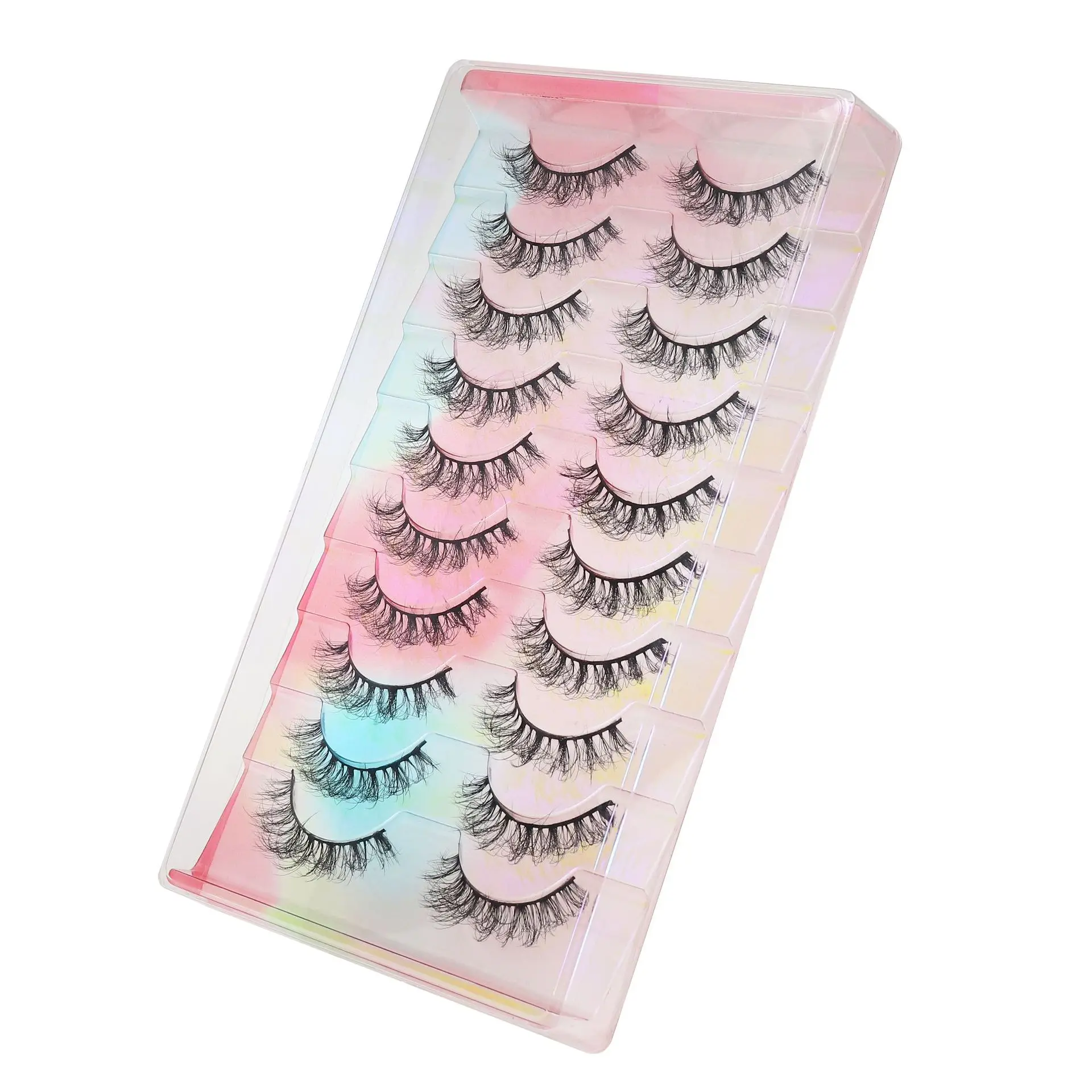 100 Pairs Multipack 3D Soft Mink Hair False Eyelashes Handmade Wispy Fluffy Long Lashes Natural Eye Makeup Tools Faux