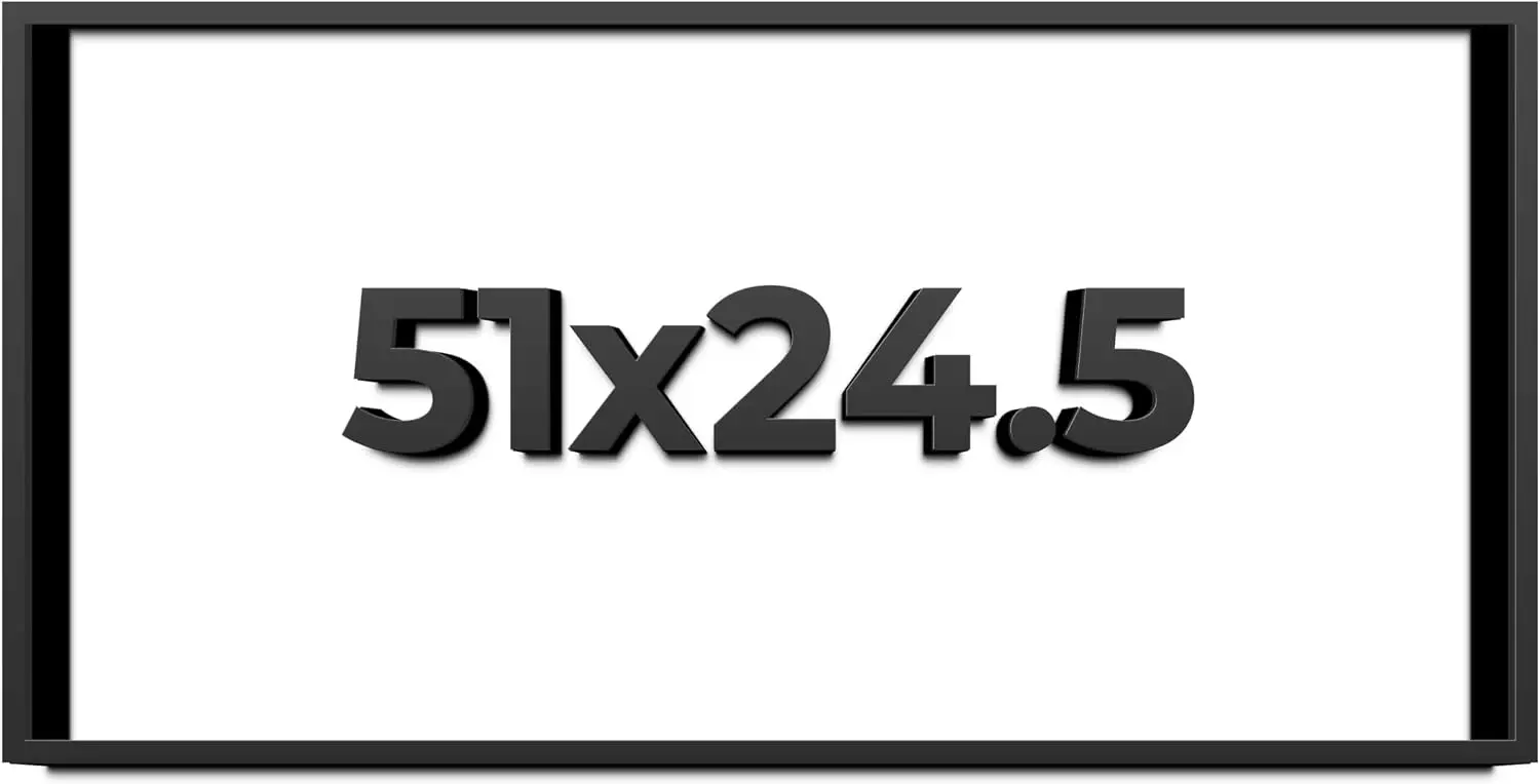 51x24.5 Shadow Box Black Solid Wood Display Frame with White Acid-Free Backing UV Acrylic & Hanging Hardware - with 3/4
