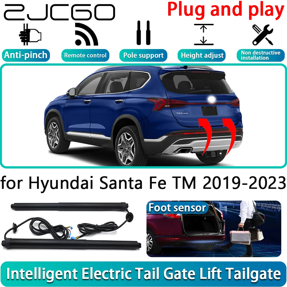 

ZJCGO for Hyundai Santa Fe TM 2019-2023 Car Electric Powered Tailgate Power Liftgate Automatic Tailgate System With Foot Sensor
