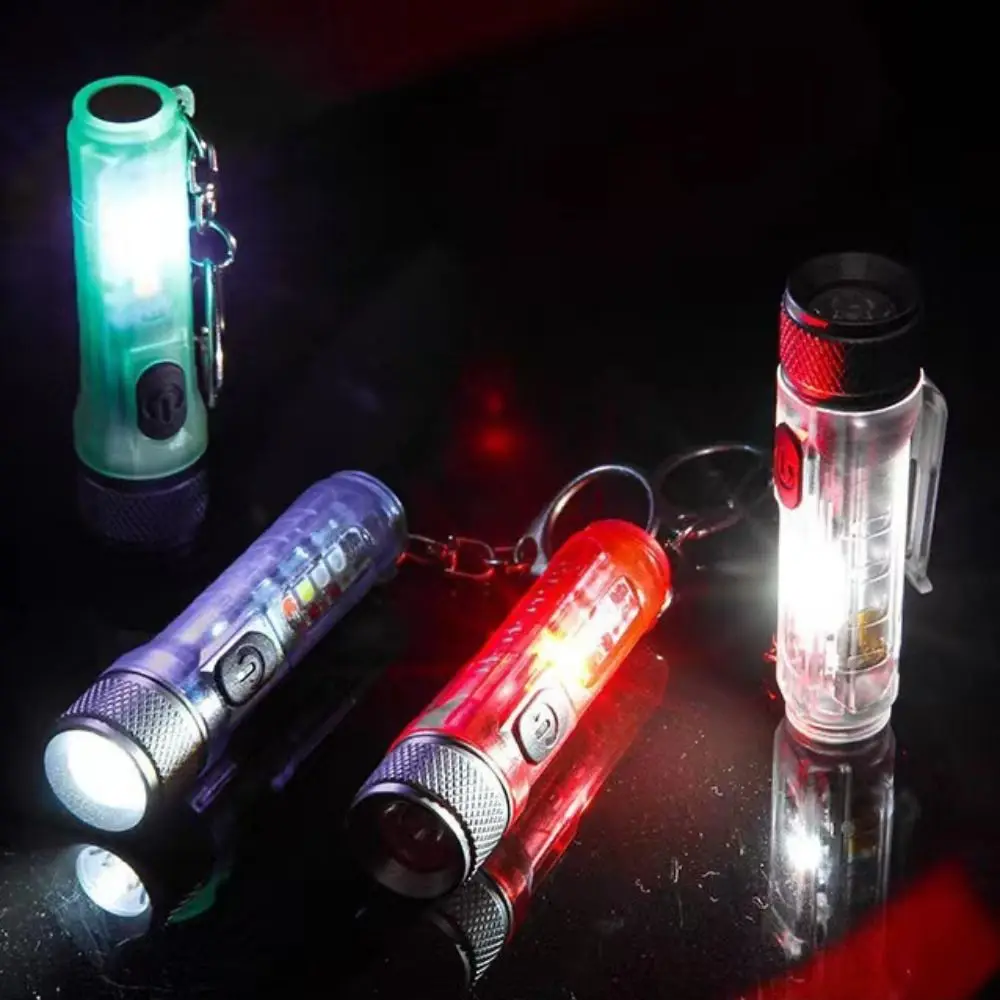 

Type-C Charging Mini Flashlight Magnetic Attraction Lightweight Keychain Light Emergency Lamp ABS Portable Flashlight Hiking