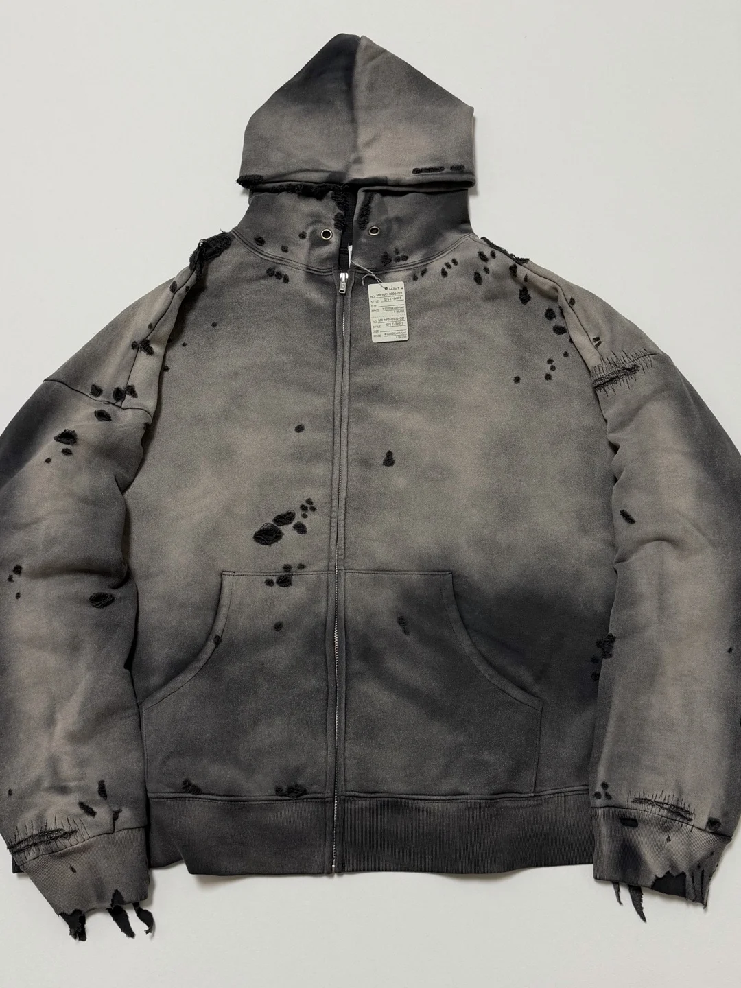 

American Street Sle Saint Thiened Waed Faded Fce Hoodie 3D Cutting Distred ape Thiened Hooded Sweatirt