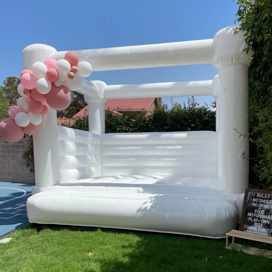 نطاط القلعة نفخ ترتد القفز منزل القلعة ترتد نفخ الزفاف الحارس في الهواء الطلق الأحداث الحفلات التجارية الأبيض