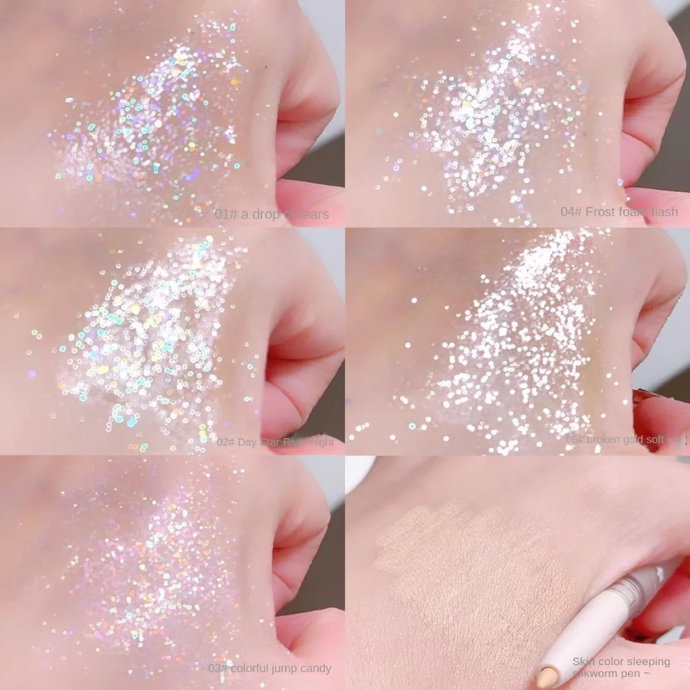 Dubbelzijdige Vloeibare Oogschaduw Glinstert Diamant Glitter Markeerstift Glanzend Waterdicht Parelmoer Eyeliner Vrouwen Make-Up