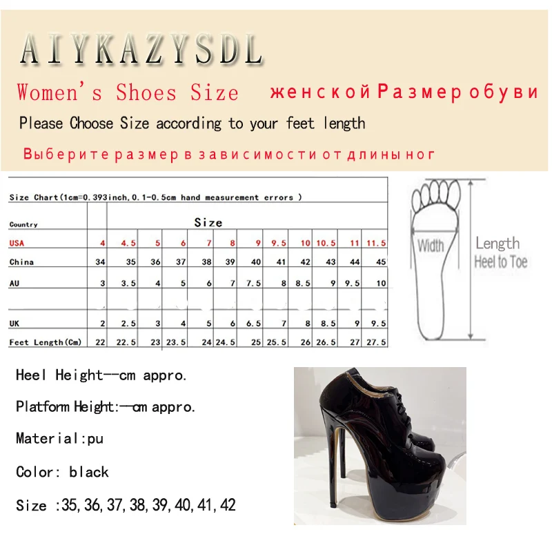 AIYKAZYSDL Patent Leather PVC Vinyl Glossy Ankle Boots Fetish Clubwear Shoes Women Lace Up Pumps Ultra Very High Heel Stilettos