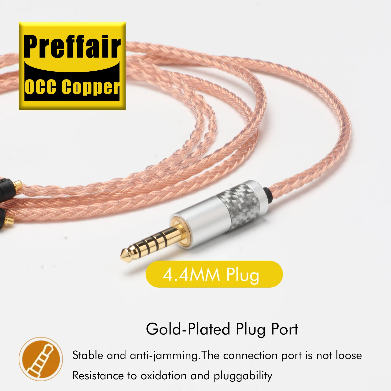 1PC 4.4mm balanced 16 Core Silver Plated OCC Earphone Cable For Etymotic ER4 XR SR ER4SR ER4XR ER3sr er3se