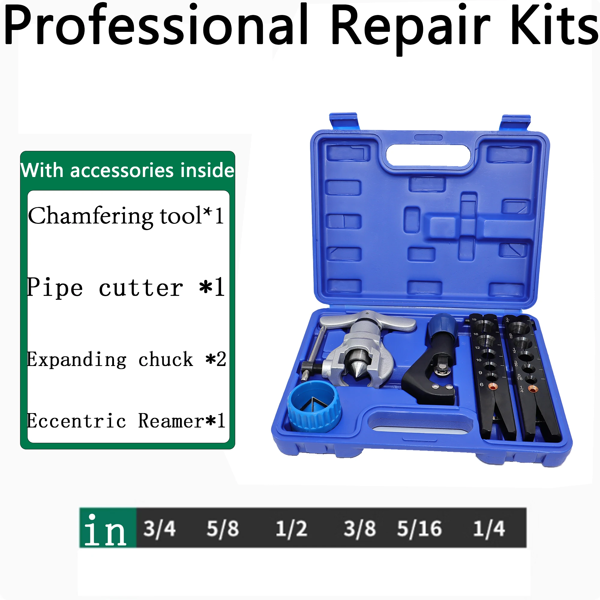 CT-806 metric and inch tube expander kit air conditioner copper pipe pipe reamer tube flaring tool 6-19mm 1/4-3/4 inch