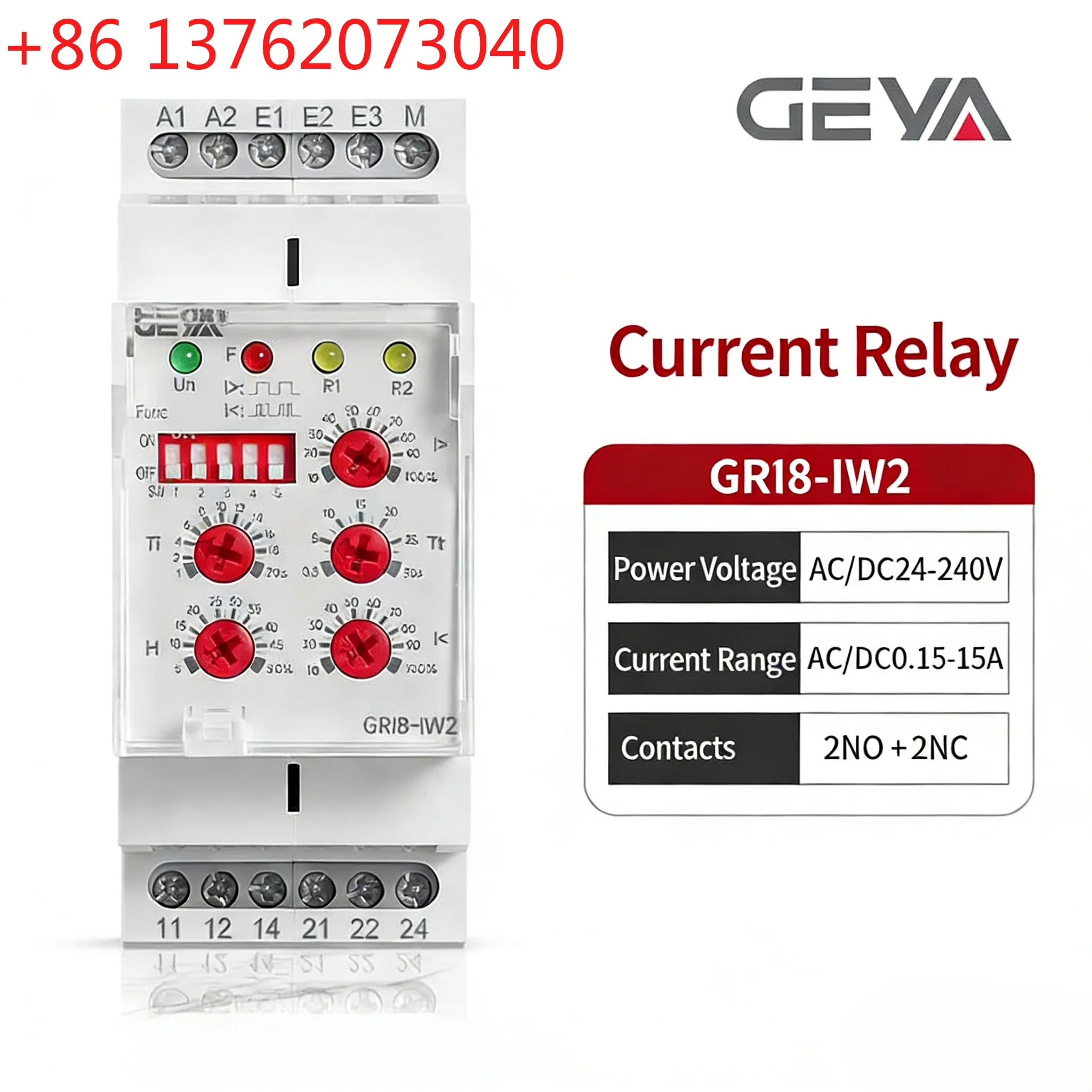 YAO GEYA GRI8 AC and DC Current Monitoring Relays Monitoring of Electrical Equipment's Overcurrent Undercurrent Conditions
