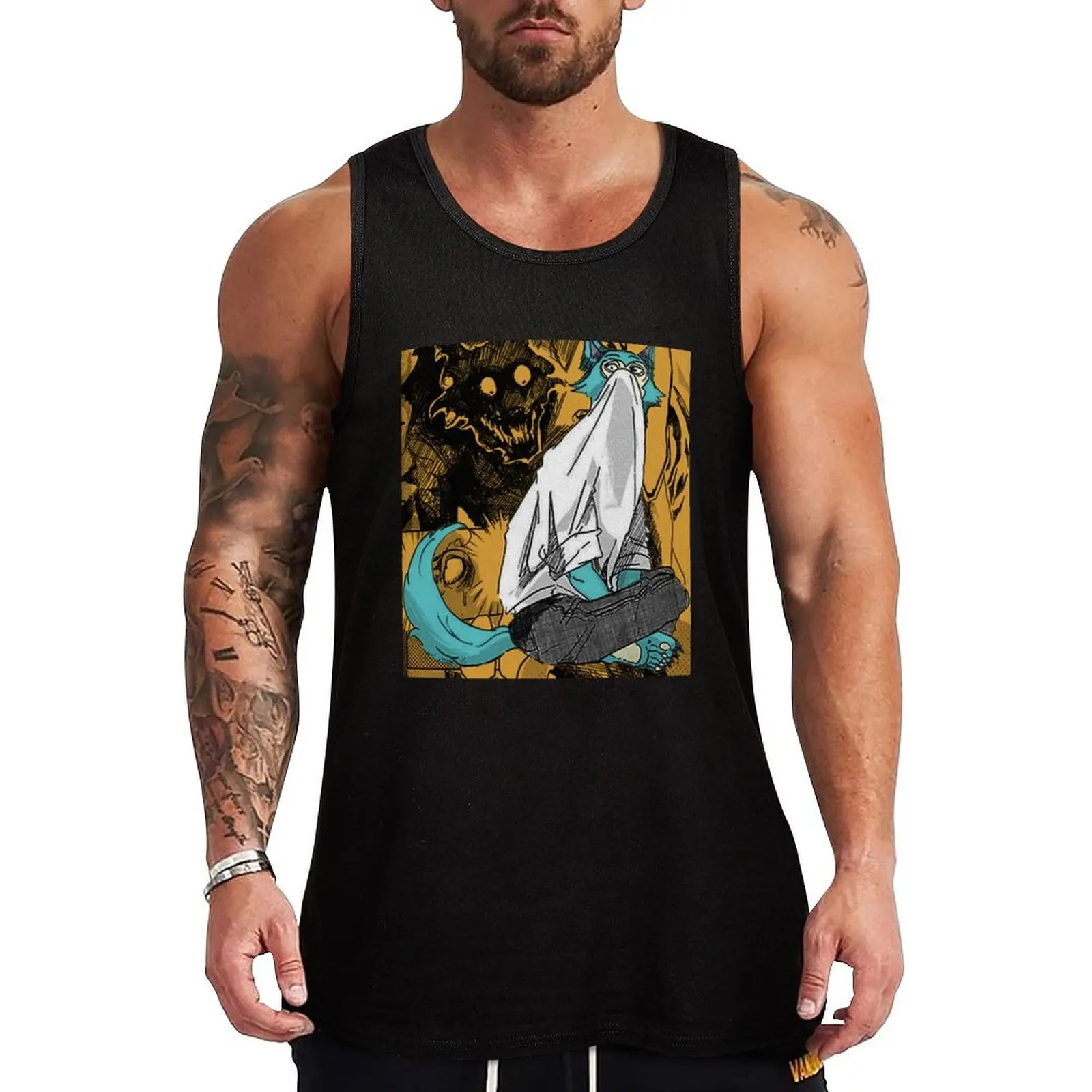 

beastars legoshi fanart colored comic manga panels Tank Top bodybuilding t-shirt sports vest Men's gym articles
