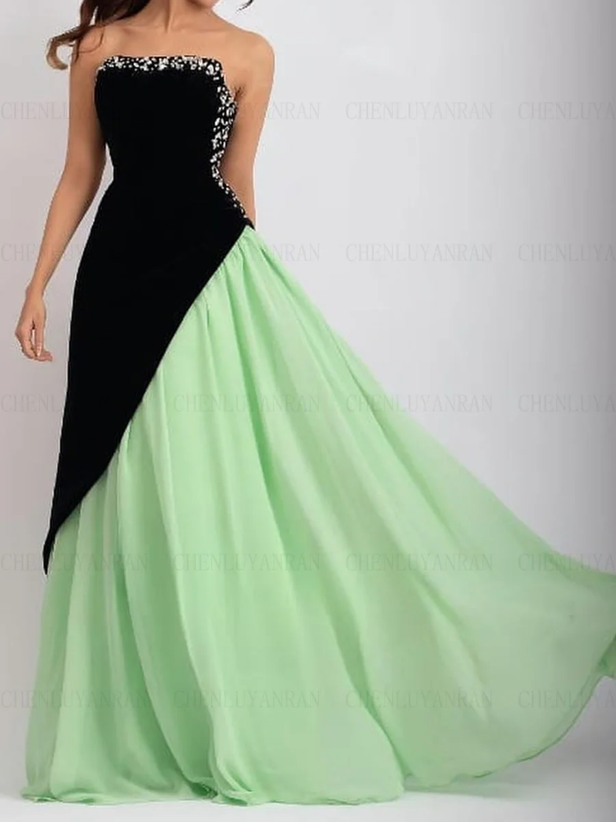 

Strapless A-line Formal Occasion Dresses 2023 Sleeveless Sexy Ball Gowns Beading Lace Up Evening Party Gowns فساتين الحفلات