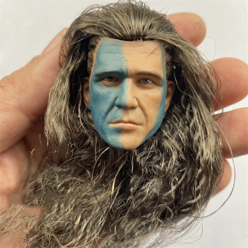 Big Sale 1/6 Scottish General Braveheart Mel Gibson Male Head Sculpture Carving Model For 12inch Action Figures DIY