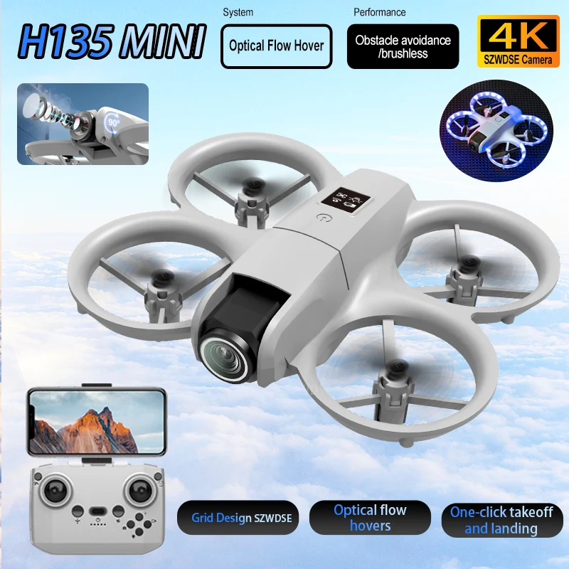 

Новый мини-дрон H135 4K HD камера 5G для предотвращения препятствий RC Quadcopter со светодиодной подсветкой для аэрофотосъемки, самолетов, игрушек, подарков
