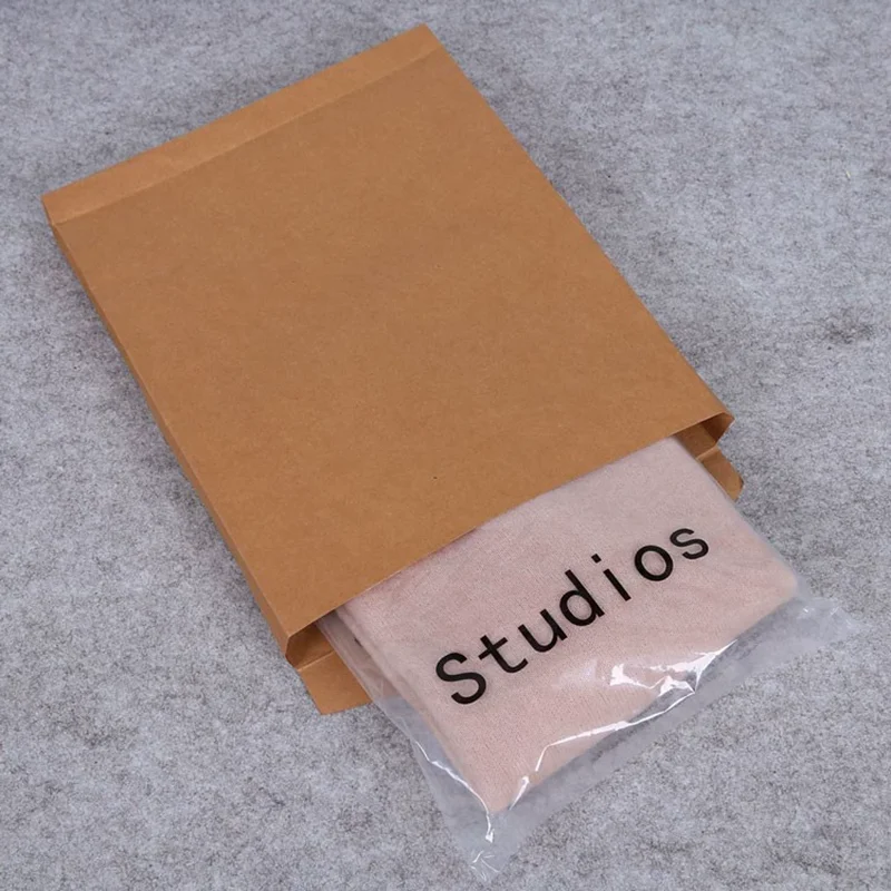 30pcs kraft paper bag archive bag custom autumn and winter clothing packaging T-shirt shirt a4 file envelope work storage bag view 6