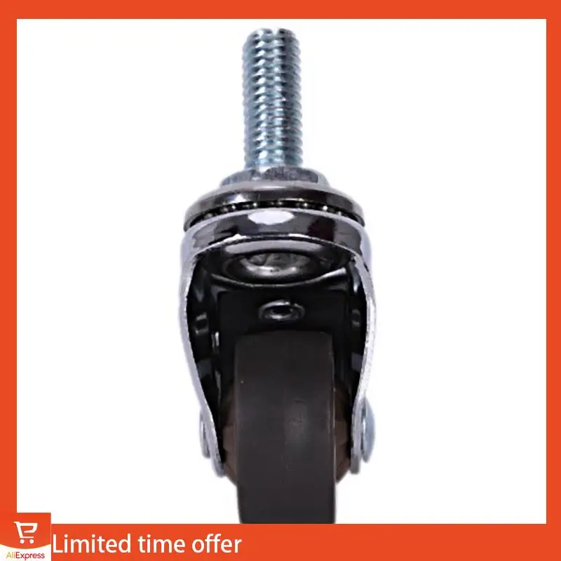 Fresh 12Pcs Mini Small Casters 1 Inch M8x15mm Tpe Silent Wheels With Brake Universal Casters Wheel