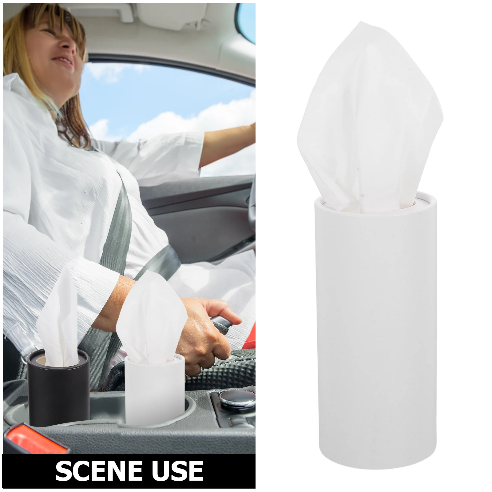 4 stücke Auto Tissue Zylinder Tragbare Nachfüllbare Servietten Halter Reise Weiche Papier Rolle Geschenk Box Runde Halter Multifunktions