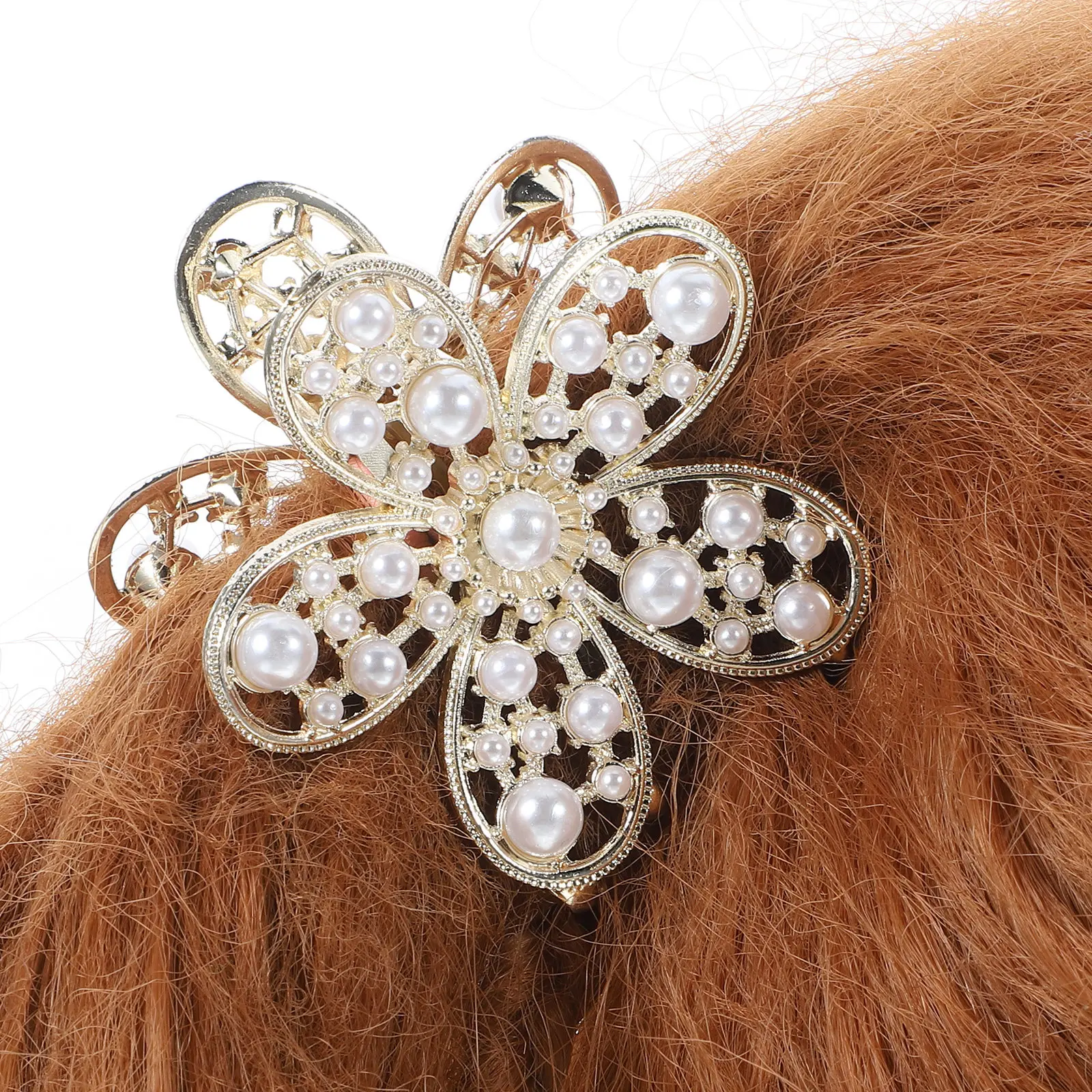 

2Pcs Alloy Flower Claw Clips Hollow Stylish Hair Accessories Women Small Decorative Clips for Thick Thin Hair Flower Claw Clip