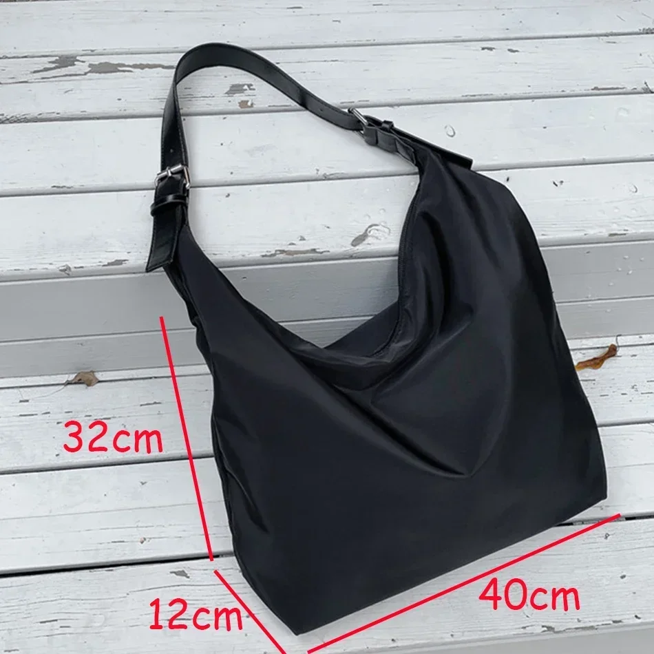 Moda grande capacidade shopper tote bolsa senhoras náilon bolsa de ombro ins feminino casual compras mensageiro neutro