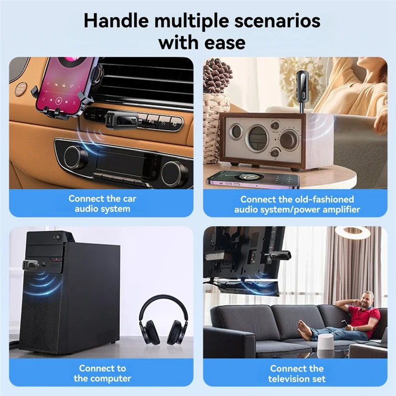 APPLIA-Audio Ricevitore Trasmettitore Adattatore Wireless 2In1 BT 5.5 Con Microfono Musica Stereo Auto TV PC Aereo