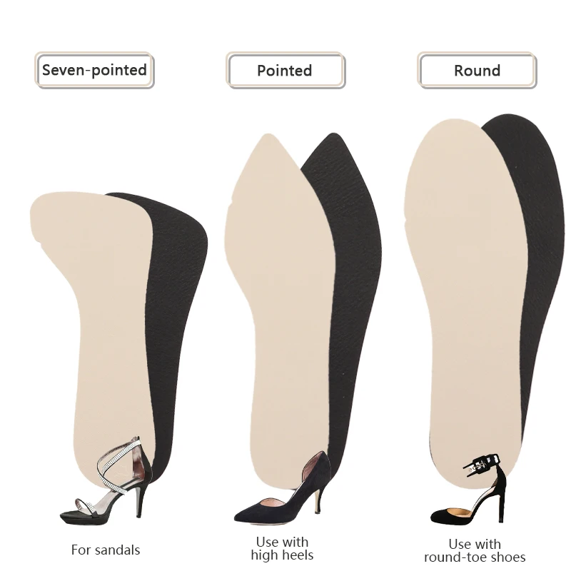 Semelle intérieure en cuir pour chaussures à talons hauts pour femmes, demi-coussinets, sandales, insertion non ald, ultra-mince, absorbant la