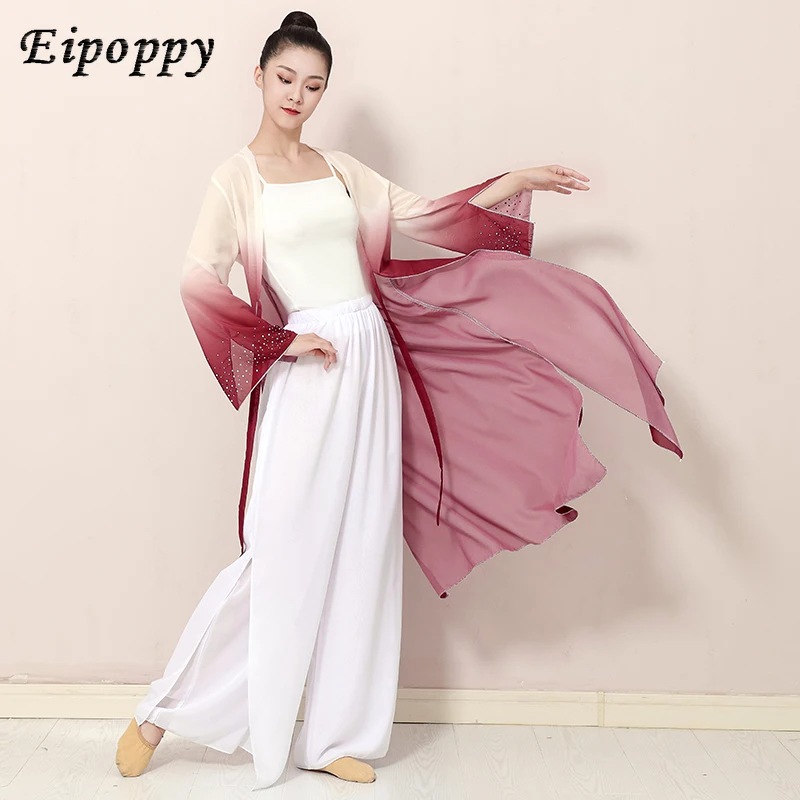 New Classical Dance Clothing Gradient Long Gauze Clothes Dance Performance Clothing Sleeve Elegant Exercise Clothing