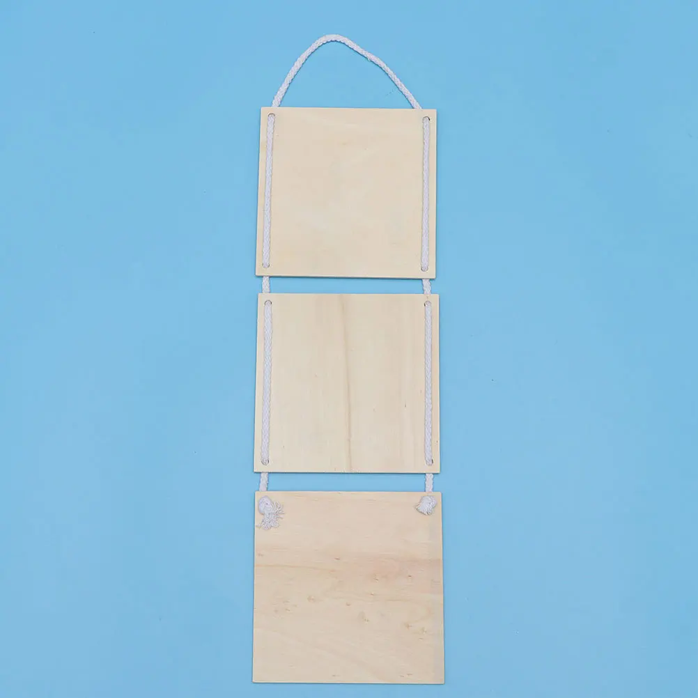 2 قطعة لوحة عرض جدارية خشبية بلون قلادة فارغة لوحة رسم يدوية ديكور معلق للمنزل مقهى مطعم متجر #5