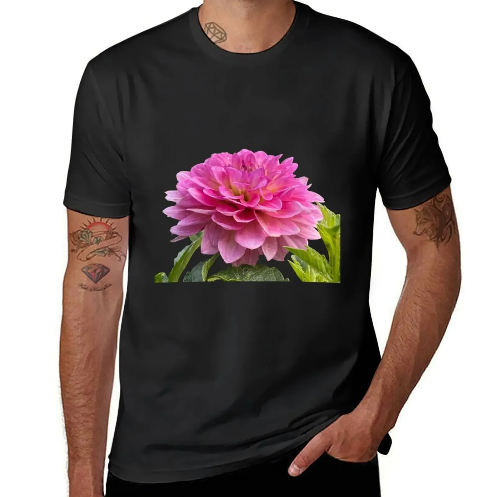 Pink Dahlia T-Shirt basketball graphic tees blue archive tops custom t shirt Men's t-shirts